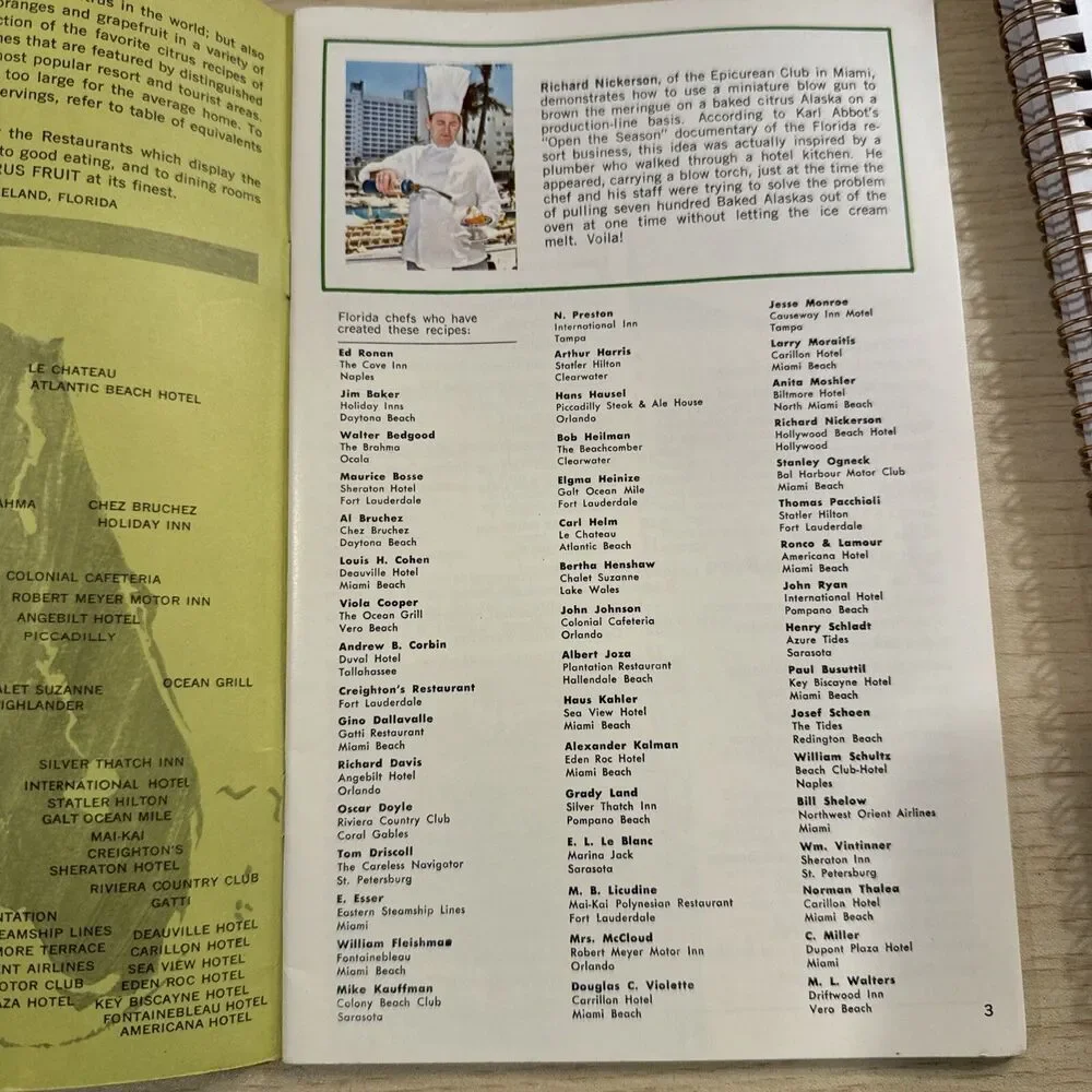 Famous Florida Chefs Favourite Citrus Recipes 1966 Second Edition + Extra insert